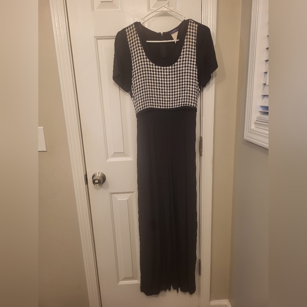 Vintage (80s?) Black and White Gingham Jumpsuit